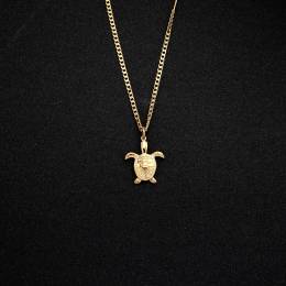 Handmade Gold Plated Necklace Turtle