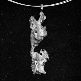 Handmade Silver Necklace Relief Map of Ithaca