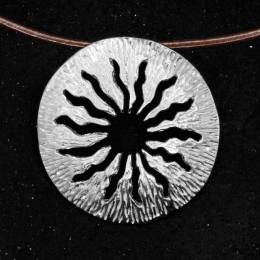 Handmade Silver Necklace Sun