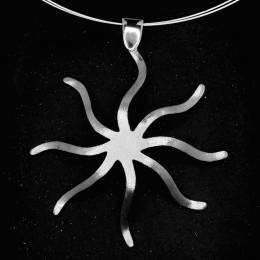Handmade Silver Necklace Radial