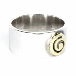 Handmade Gold and Silver Ring Spiral