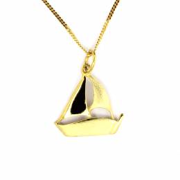 Handmade Gold Necklace Sail Boat