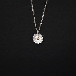 Handmade Silver Necklace Chrysanthemum