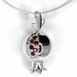 Handmade Silver Necklace Pomegranate