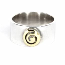 Handmade Gold and Silver Ring Spiral